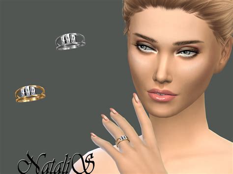 The Sims Resource Natalisbaguette Crystals Engagement Ring Left