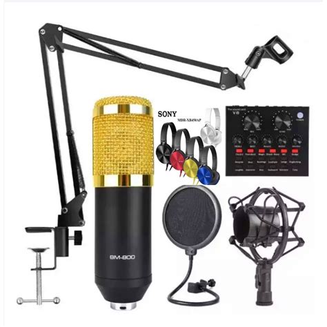 100 Original Meet Bm 800 Condenser Microphone Kit With V8 Sound Card