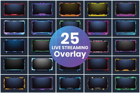 Live Streaming Overlay Bundle Design With Futuristic Neon Effects