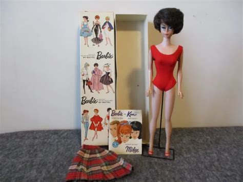 Vintage Barbie Doll Midge Brunette Bubble Cut Stock No W Box Stand Book Picclick