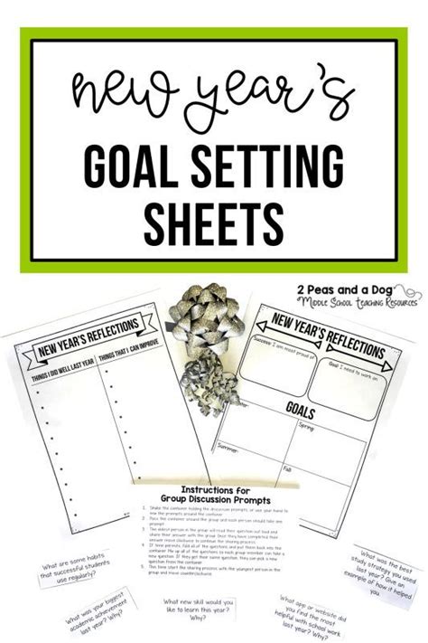 New Years Goal Setting Activity And Reflection Sheets Goal Setting