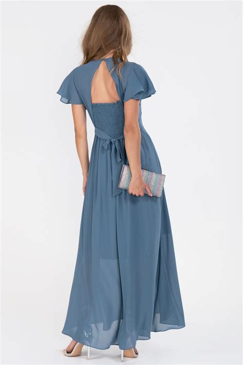 Buy Jolie Moi Blue Flare Sleeve Chiffon Maxi Dress From Next Ireland