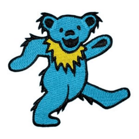 Grateful Dead Garcia 2 Blue Dancing Bear Embroidered Iron On Patch