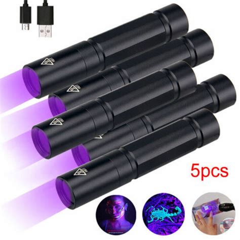 1 5 Pack 365nm Led High Powered Uv Lamp Black Light Ultra Violet