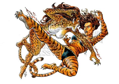 Marvels Tigra Vs Dc Cheetah Cheetah Dc Comics Tigra Marvel