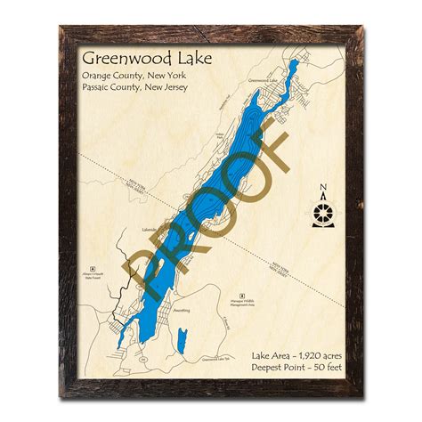 Lake Mohawk New Jersey 3d Nautical Wood Maps