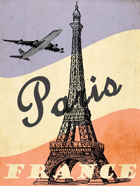 Paris Vintage Travel Print Art And Collectibles Prints