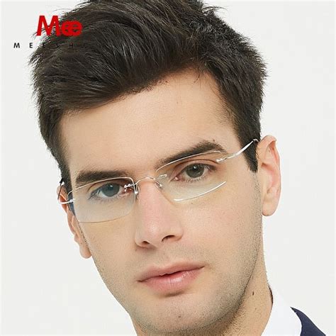 Titanium Glasses Frame Men Ultralight Rimless Eyeglasses Women Crewless