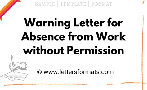 draft warning letter for absence from work without permission