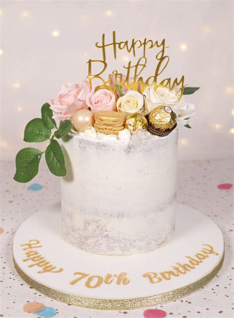 Floral Buttercream 70th Birthday Cake - Cakey Goodness