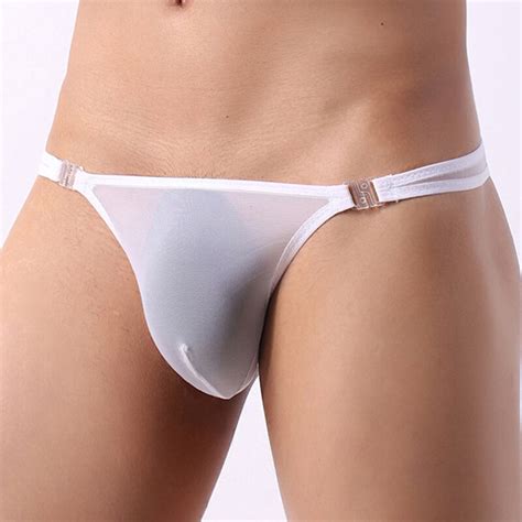 Men S Sexy Low Rise Breathable Briefs Button Panties Knickers Underwear Nylon Thongs Men Sexy