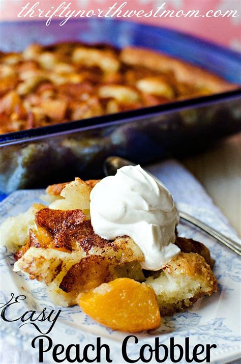 Easy Peach Cobbler Recipe + Enter To Win A Prize Pack! - Thrifty NW Mom