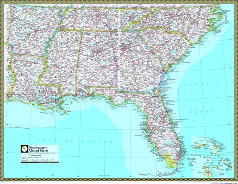 Map Southeast Printable New Major Cities The Region Sout Us States