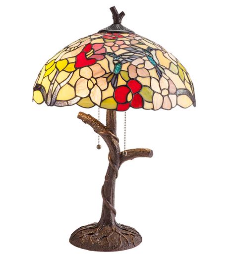 tiffany inspired hummingbird stained glass table lamp lamps and lighting home accents for