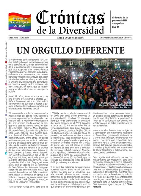 Periódico Crónicas De La Diversidad N° 8 Junio 2020 By Crónicas De La