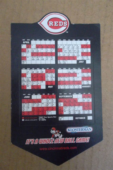 Posts should have some connection to the cincinnati reds. Major League Baseball Magnet Schedules - Adanac Antiques ...