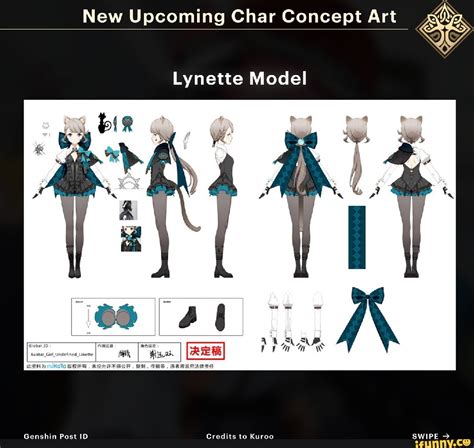 New Upcoming Char Concept Art Lynette Model Genshin Post Id Credits To