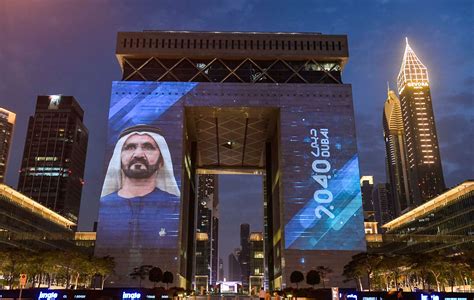 Dubai 2040 Master Plan Logo Shines Across Dubai Landmarks Culture