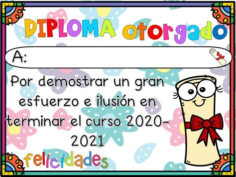 Diplomas Fin De Curso 2020 2021 Editables En Power Point Images