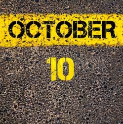 10 October Calendar Day Written Over Stock Image Colourbox