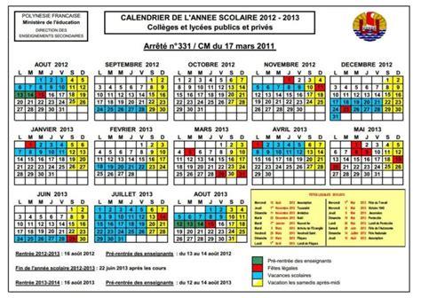Pratique Les Calendriers Scolaires Primaires Et Secondaires 2012 2013