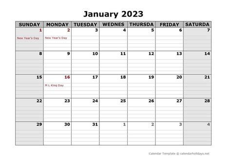 2023 Monthly Template