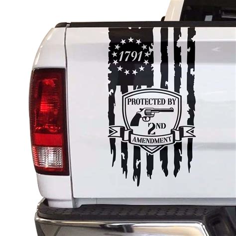 2nd Amendment Vinyl Decal American Usa Flag 1791 2a The Second Home Security Bumper Sticker Many