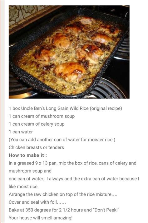 Pour into a large buttered 9x13 or deep large lidded casserole dish. baked chicken thighs and rice with cream of mushroom soup