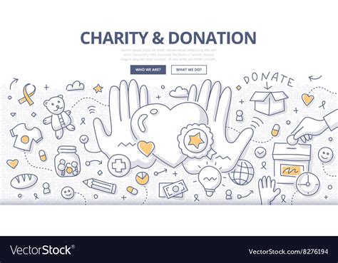 Charity Donation Doodle Concept Royalty Free Vector Image