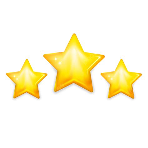 3d Three Gold Star Clipart Vector Star 3 Star Star Clipart Png And