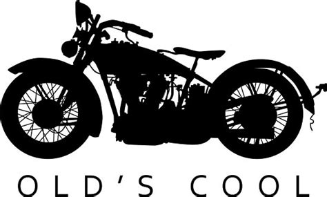 Olds Cool Vintage Motorcycle Silhouette Black Photographic
