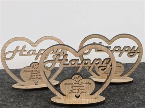 Personalised Freestanding Heart For 13th 16th 18th 21st 30th 40th