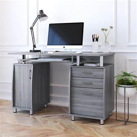 Techni Mobili Complete Workstation Computer Desk With Storage Drawers