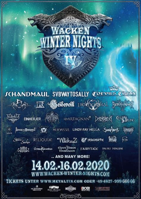 Wacken concerts wacken concerts see all wacken concerts (change location). WACKEN WINTER NIGHTS 2020 cancelled due to extreme weather ...