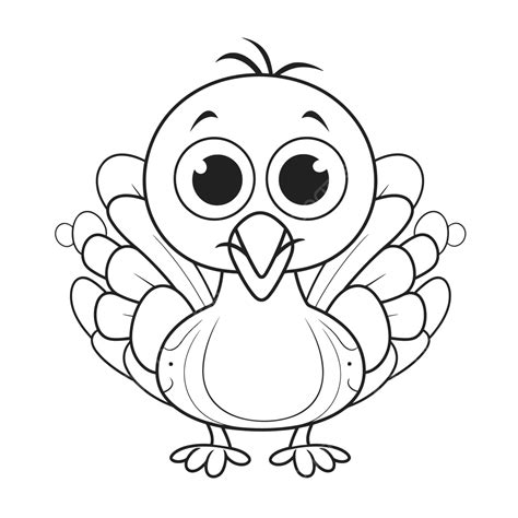 Cartoon Turkey Coloring Pages Outline Sketch Drawing Vector Cute