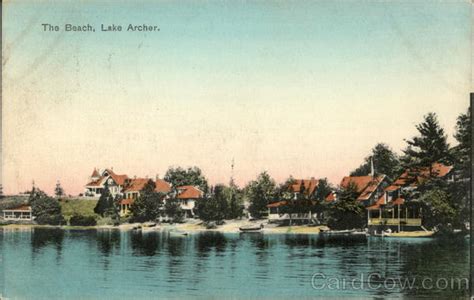 The Beach Lake Archer Wrentham Ma Postcard