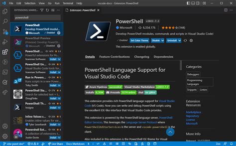 Powershell Editing With Visual Studio Code