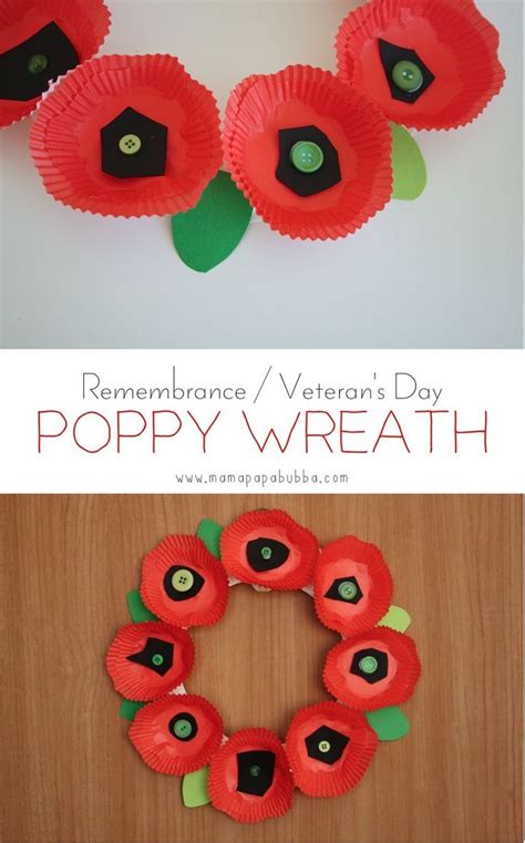 Remembrance Day Poppy Wreath - Mama.Papa.Bubba. | Poppy craft for kids