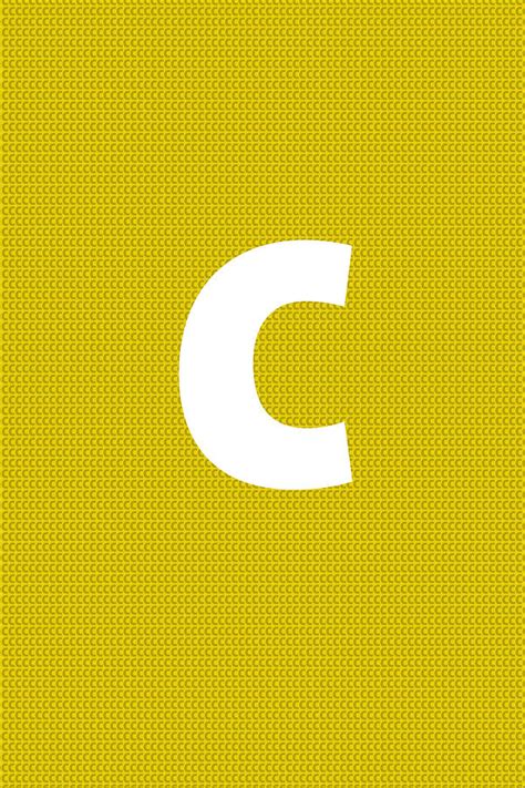 Big Letter C Typography Art With Patterned Background Series 003 Mixed