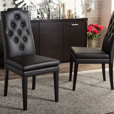 HomeSullivan Holmes Brown Faux Leather Dining Chair (Set of 2