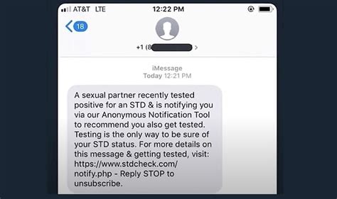 Std Check Text Message Scam 2023 Scam Detector