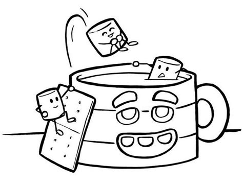 cup of hot chocolate coloring page