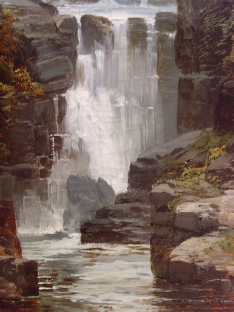 Antiques Atlas 19th Landscape Waterfall Oil Painting David Motley