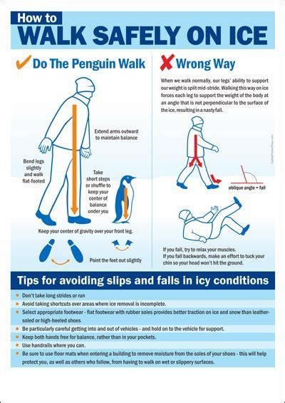 How To Walk Safely On Ice Winter Safety Safety Posters Walk Safe