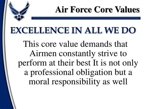 Ppt Air Force Core Values The Price Of Admission Powerpoint