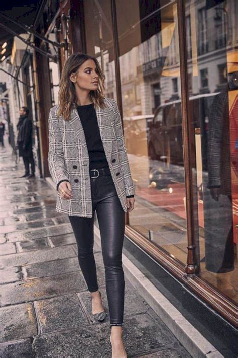 way to wear fall blazer outfit fashion leather pants fall outfit ideas for women casual