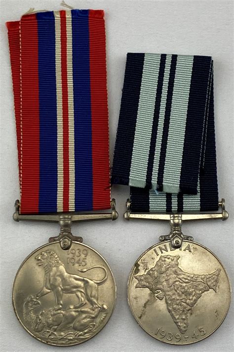 Ww2 India Service And War Medal Pair Time Militaria