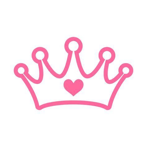Pink Girly Princess Royalty Crown With Heart Jewels 554891 Vector Art