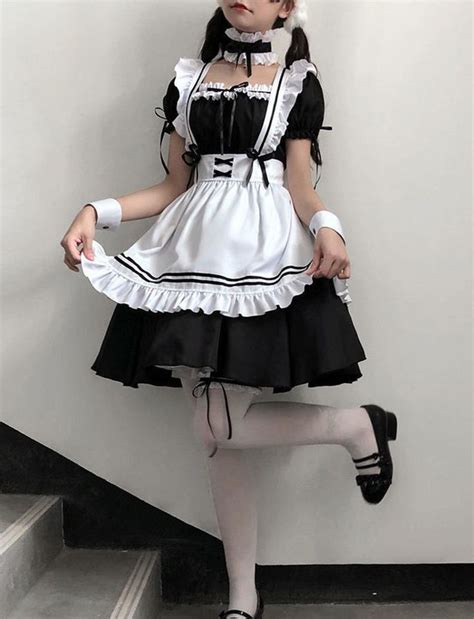 Women French Maid Fancy Dress Costume Outfit Waitress Uniform Plus Size Cosplay Fancy Dresses