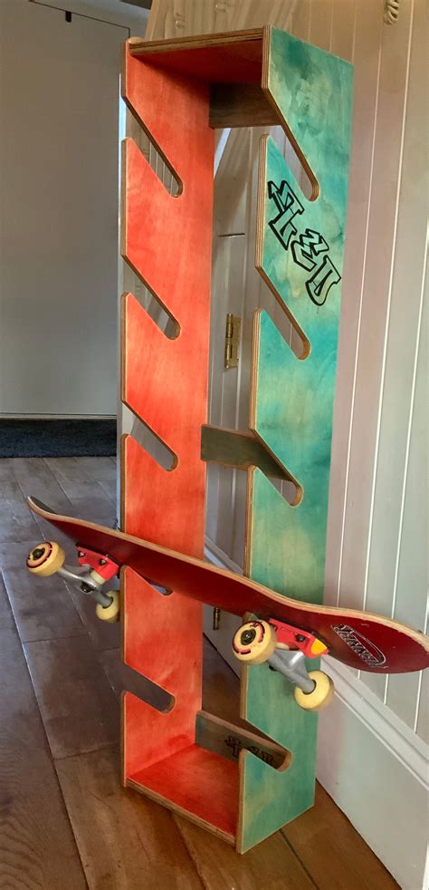 Fully Customisable Wooden Skateboard Rack For Skateboards Etsy